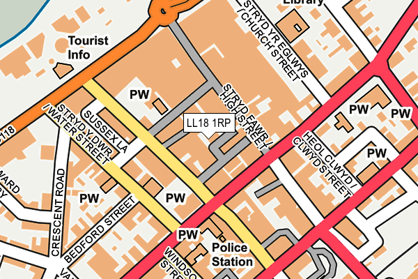 LL18 1RP map - OS OpenMap – Local (Ordnance Survey)