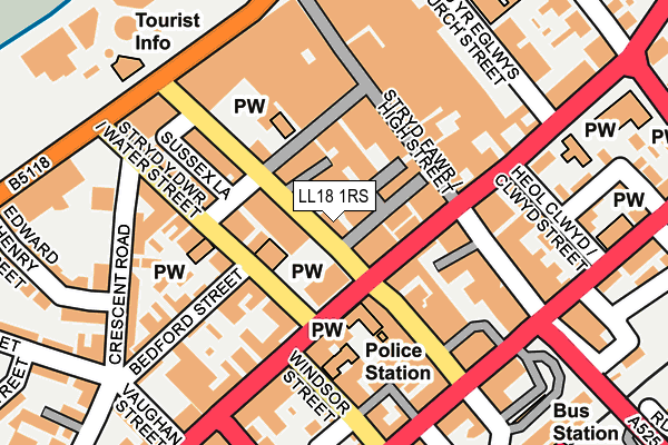 LL18 1RS map - OS OpenMap – Local (Ordnance Survey)