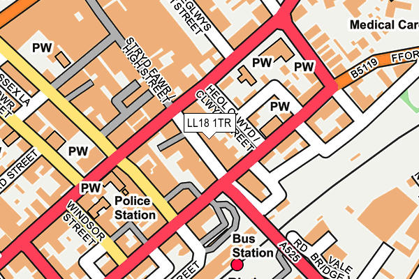 Map of RHYL NICE BARBER LTD at local scale