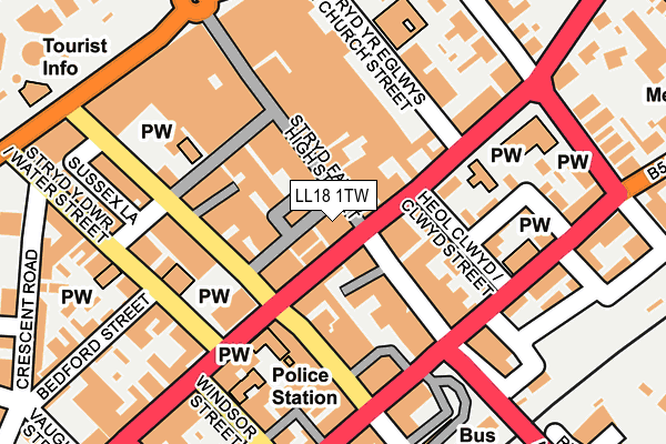 LL18 1TW map - OS OpenMap – Local (Ordnance Survey)