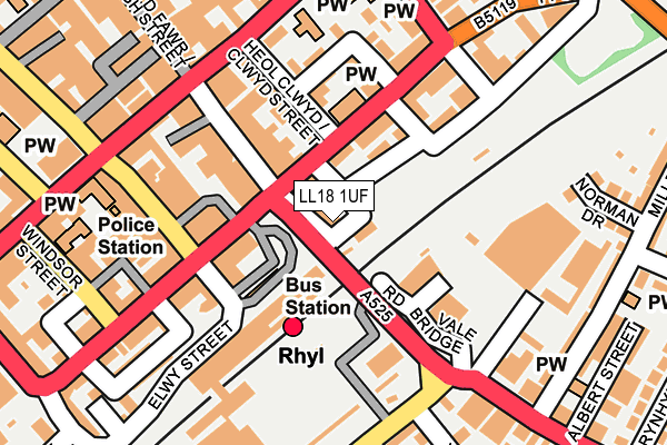 LL18 1UF map - OS OpenMap – Local (Ordnance Survey)