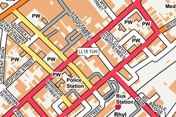 LL18 1UH map - OS OpenMap – Local (Ordnance Survey)