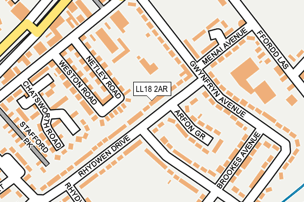 LL18 2AR map - OS OpenMap – Local (Ordnance Survey)