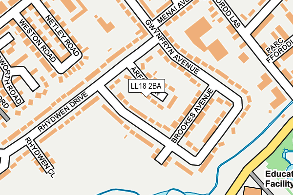 LL18 2BA map - OS OpenMap – Local (Ordnance Survey)