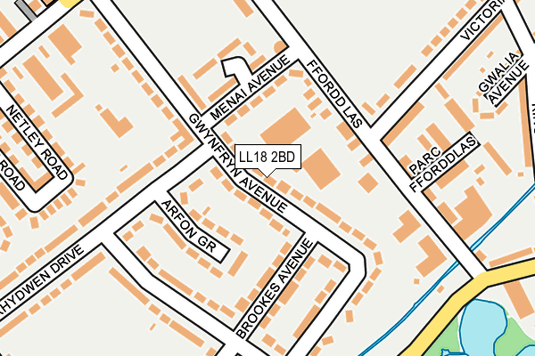 LL18 2BD map - OS OpenMap – Local (Ordnance Survey)