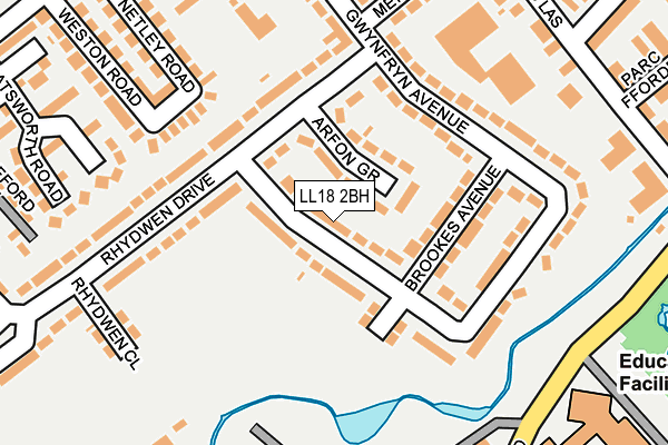 LL18 2BH map - OS OpenMap – Local (Ordnance Survey)