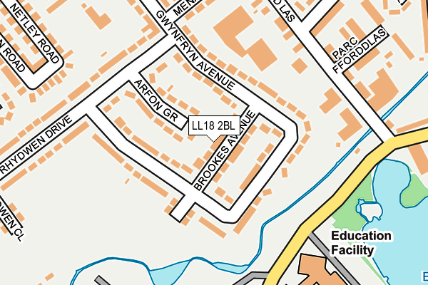 LL18 2BL map - OS OpenMap – Local (Ordnance Survey)