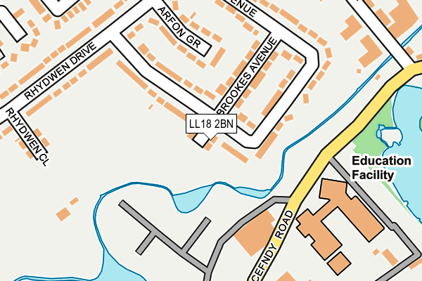 LL18 2BN map - OS OpenMap – Local (Ordnance Survey)