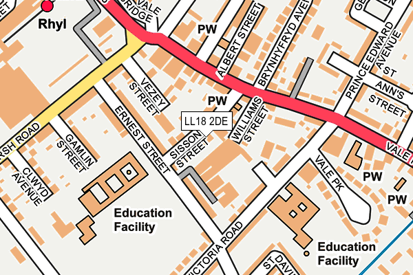 LL18 2DE map - OS OpenMap – Local (Ordnance Survey)