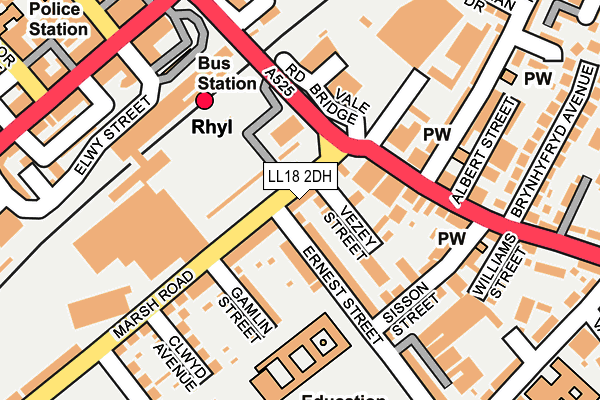 LL18 2DH map - OS OpenMap – Local (Ordnance Survey)