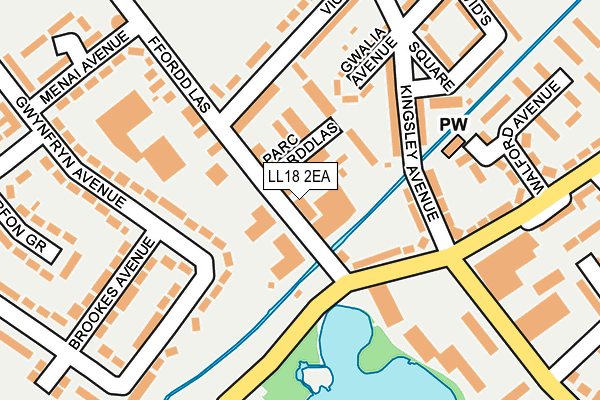 LL18 2EA map - OS OpenMap – Local (Ordnance Survey)