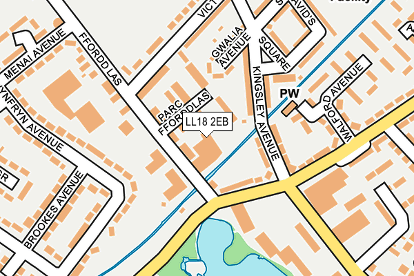 LL18 2EB map - OS OpenMap – Local (Ordnance Survey)