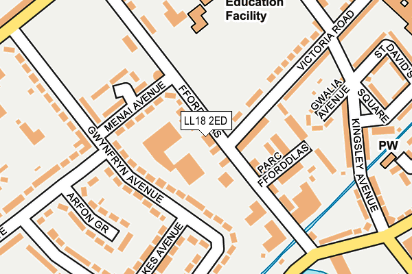 LL18 2ED map - OS OpenMap – Local (Ordnance Survey)