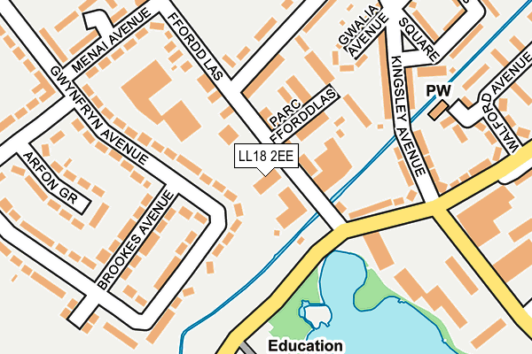 LL18 2EE map - OS OpenMap – Local (Ordnance Survey)