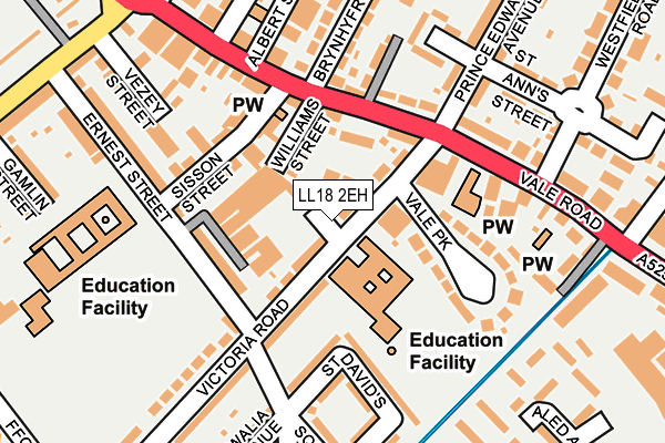 LL18 2EH map - OS OpenMap – Local (Ordnance Survey)