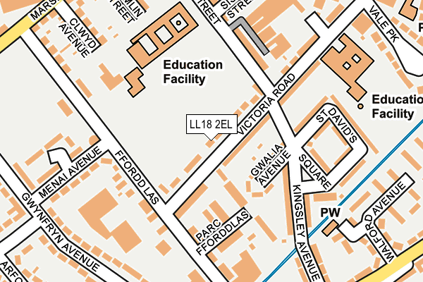 LL18 2EL map - OS OpenMap – Local (Ordnance Survey)