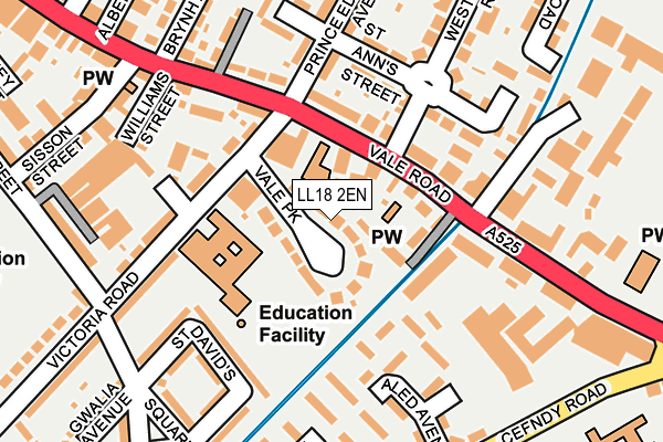 LL18 2EN map - OS OpenMap – Local (Ordnance Survey)