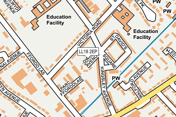 LL18 2EP map - OS OpenMap – Local (Ordnance Survey)