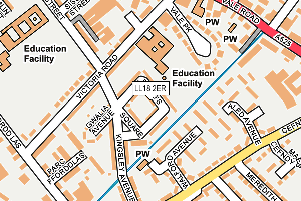 LL18 2ER map - OS OpenMap – Local (Ordnance Survey)