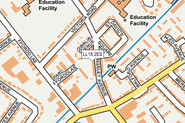 LL18 2ES map - OS OpenMap – Local (Ordnance Survey)