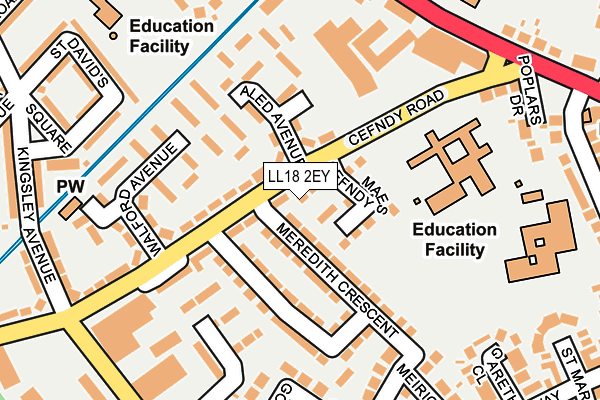 LL18 2EY map - OS OpenMap – Local (Ordnance Survey)