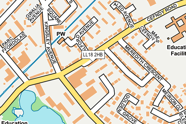 LL18 2HB map - OS OpenMap – Local (Ordnance Survey)