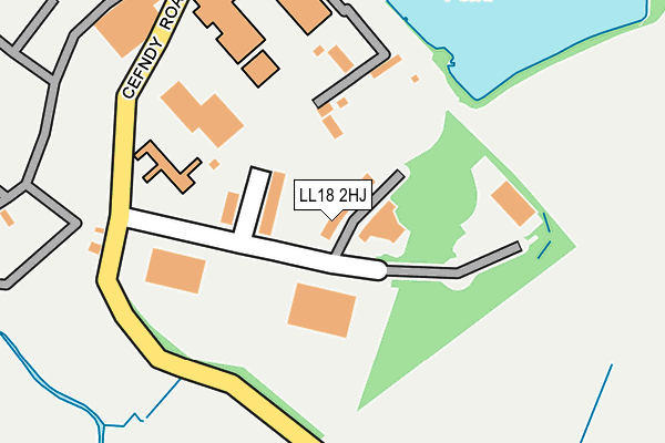 LL18 2HJ map - OS OpenMap – Local (Ordnance Survey)