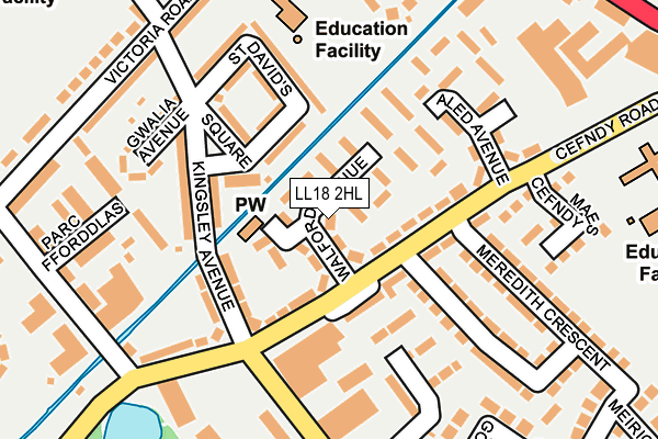 LL18 2HL map - OS OpenMap – Local (Ordnance Survey)