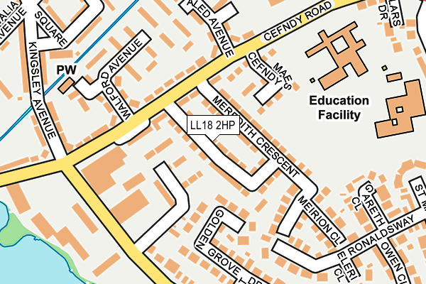 LL18 2HP map - OS OpenMap – Local (Ordnance Survey)