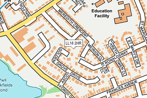 LL18 2HR map - OS OpenMap – Local (Ordnance Survey)