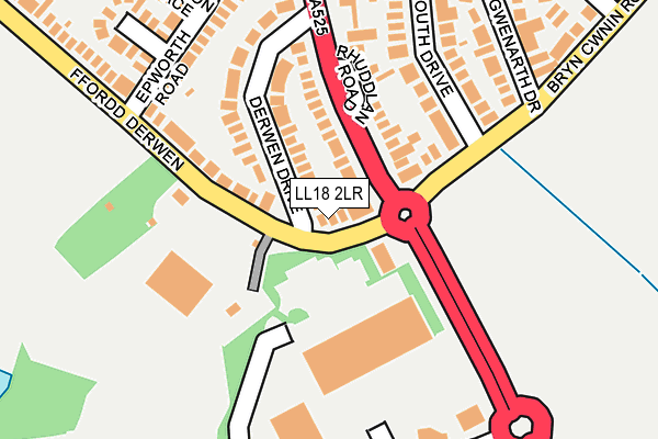 LL18 2LR map - OS OpenMap – Local (Ordnance Survey)