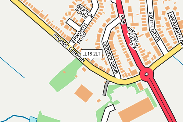 LL18 2LT map - OS OpenMap – Local (Ordnance Survey)
