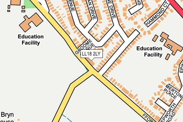 LL18 2LY map - OS OpenMap – Local (Ordnance Survey)