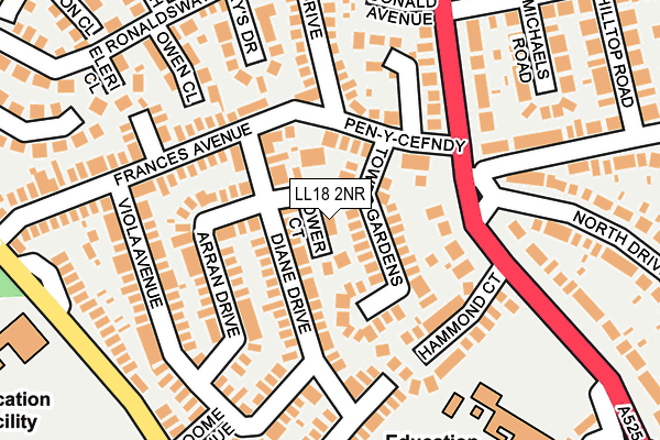 LL18 2NR map - OS OpenMap – Local (Ordnance Survey)