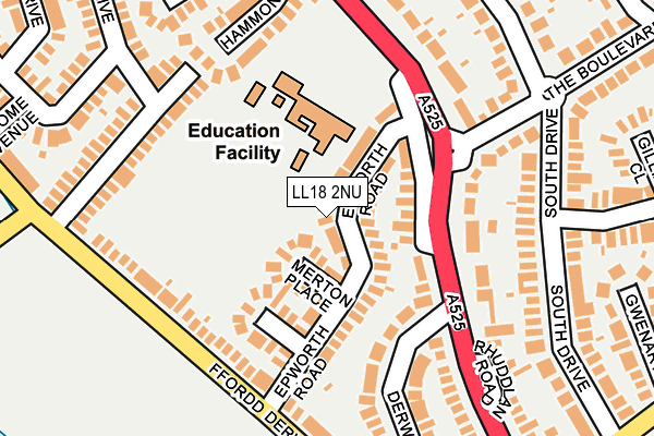 LL18 2NU map - OS OpenMap – Local (Ordnance Survey)