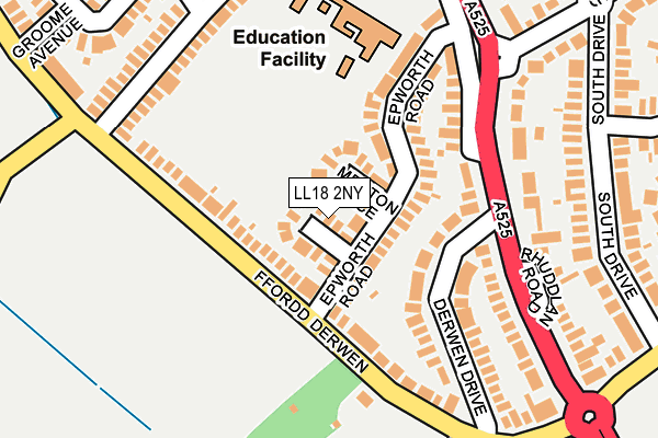 LL18 2NY map - OS OpenMap – Local (Ordnance Survey)