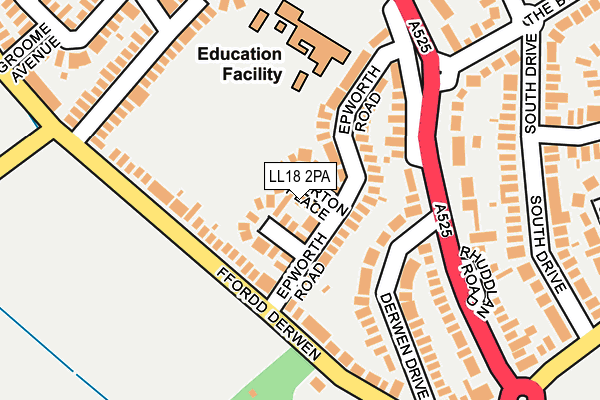 LL18 2PA map - OS OpenMap – Local (Ordnance Survey)
