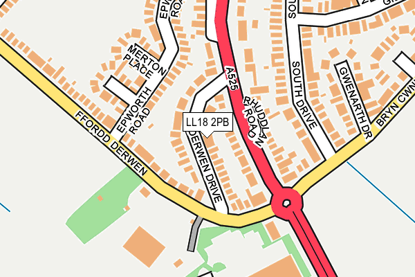 LL18 2PB map - OS OpenMap – Local (Ordnance Survey)