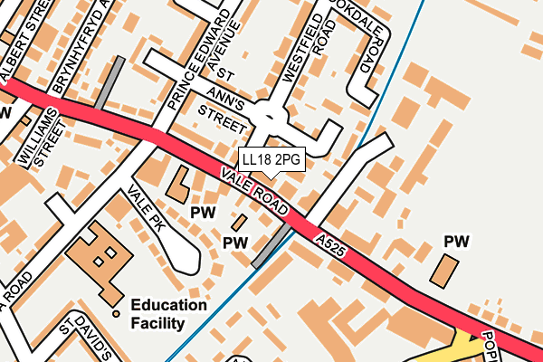 LL18 2PG map - OS OpenMap – Local (Ordnance Survey)