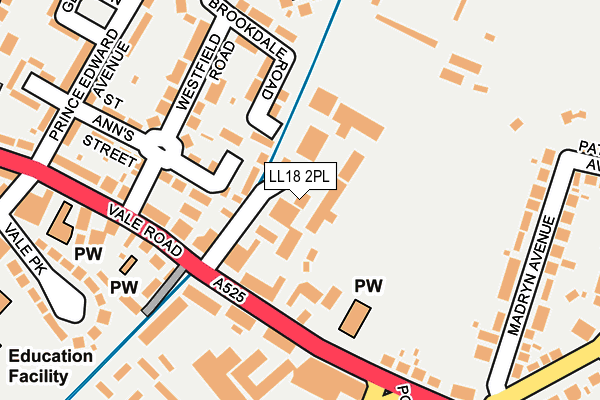 LL18 2PL map - OS OpenMap – Local (Ordnance Survey)