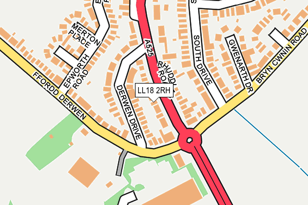 LL18 2RH map - OS OpenMap – Local (Ordnance Survey)