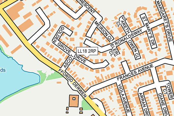 LL18 2RP map - OS OpenMap – Local (Ordnance Survey)