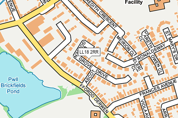 LL18 2RR map - OS OpenMap – Local (Ordnance Survey)