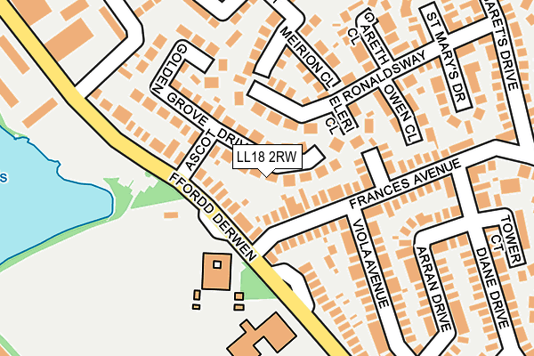 LL18 2RW map - OS OpenMap – Local (Ordnance Survey)