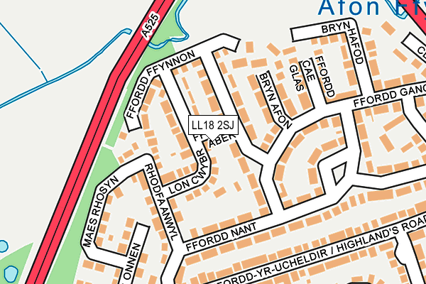 LL18 2SJ map - OS OpenMap – Local (Ordnance Survey)