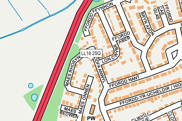 LL18 2SQ map - OS OpenMap – Local (Ordnance Survey)