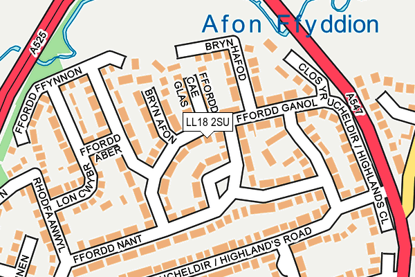 LL18 2SU map - OS OpenMap – Local (Ordnance Survey)