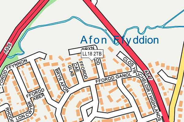 LL18 2TB map - OS OpenMap – Local (Ordnance Survey)