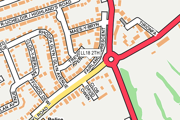 LL18 2TH map - OS OpenMap – Local (Ordnance Survey)
