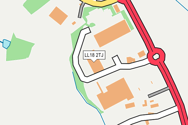 LL18 2TJ map - OS OpenMap – Local (Ordnance Survey)
